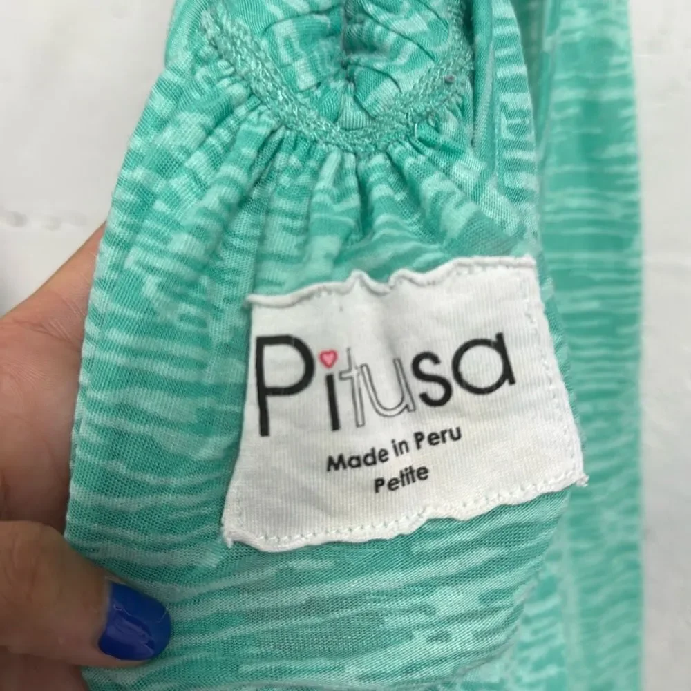 Teal PITUSA Cover Up Dress - Sheer - Petite Colorful Braided Strap